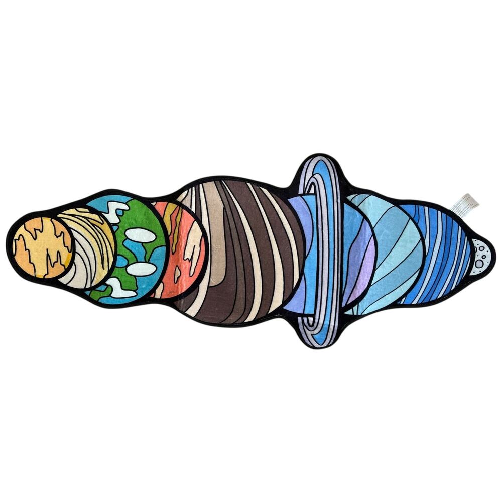 Solar System Planets Accent Rug 47” Space Decor Non-Slip